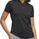 adidas Women's Ultimate365 Jacquard Short Sleeve Polo Shirt (Black, L)