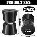 Silipull 2 Pcs Boat Trailer Roller Black Rubber Shaft Keel Robust Rubber Bow Roller Heavy Duty Boat Trailer Bow Stop Replacement Boat Trailer Parts Boat Trailer Accessories