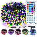 Color Changing Christmas Lights Outdoor, 66FT 200 LED 34 Colors String Lights with Remote Multicolor Plug in Waterproof Twinkle Light Connectable Christmas Tree Light for Indoor Thanksgiving Decor