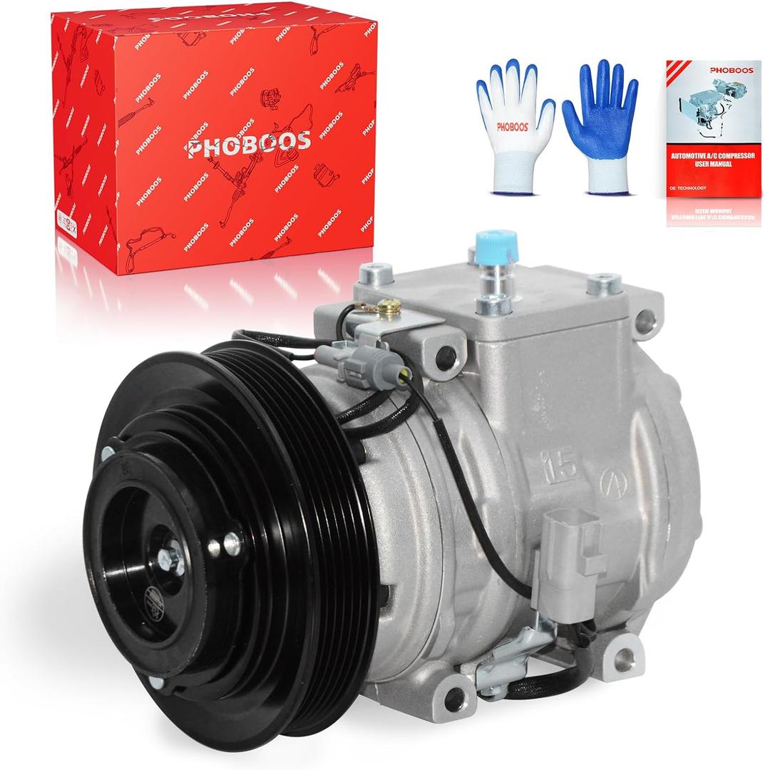 PHOBOOS A/C compressor with Clutch Compatible with Toyota Corolla 1998-2002, L4 1.8L, Fast Cooling, Low Noise, Easy Installation, Ref. 88320-02050