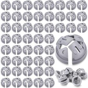 Sintuff 25 Pcs 3/8 in. - 1/2 in. Non Metallic Button Bulk Push in Electrical Wire Connectors Junction Box Connector Gray Nm Cable Connector Electrical Conduit Fittings Fits for 1/2 Inch Knockouts