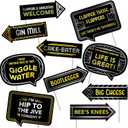 Roaring 20s Photo Booth Props - 1920's Twenties Great Gatsby Themed Party Decorations - Funny Photography Supplies - Selfie Props with Sticks - 10pcs