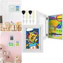 2Pcs Kids Art Frame Changeable 8.5x11 Letter Size Display with Mat Kids Artwork Frame Front Opening Artwork Frames for Kids Art Decorative Art Frames for Kids Art Holds 50-100 Works of Art for Hanging,White