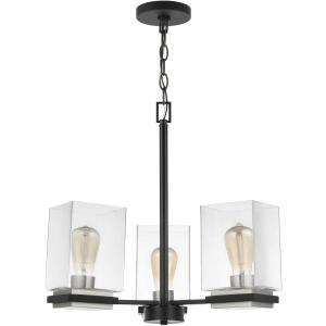 Nuvo Lighting 45923676550 Three Light Chandelier, Black