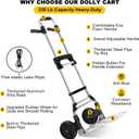 330 LB Capacity Folding Hand Truck Dolly Cart, Portable Aluminum Dolly Cart with Telescoping Handle and Rubber Wheels for Moving,Shopping,Travel,Office Use.