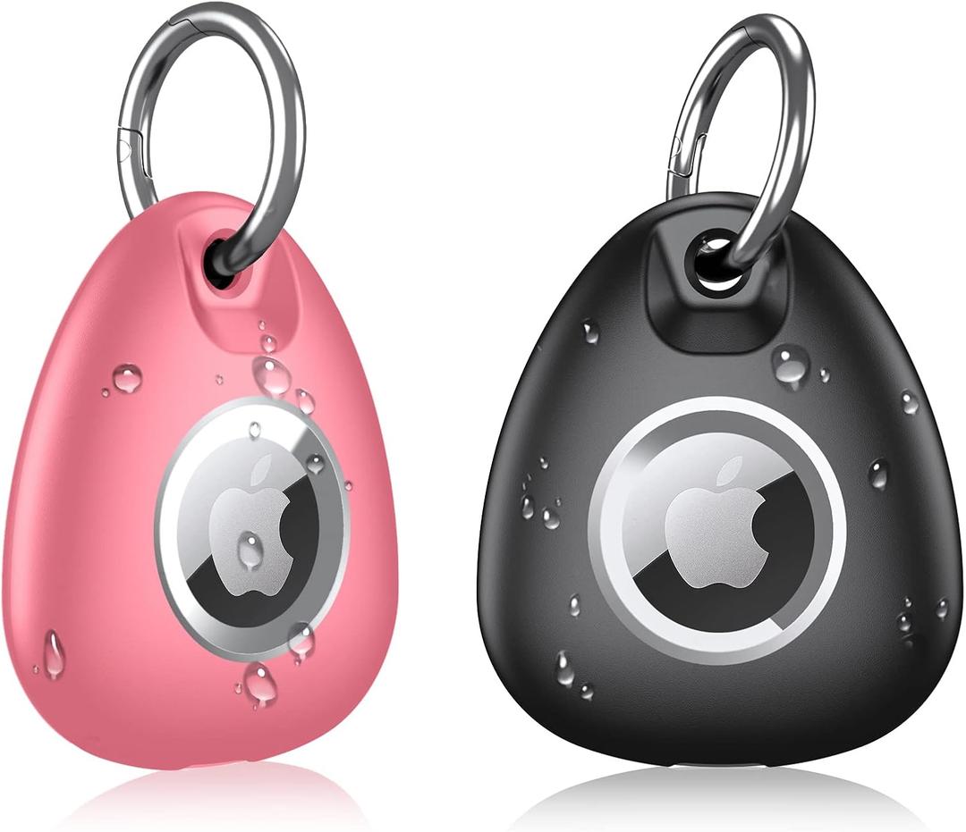 3 x 2 Pack IPX8 Waterproof Airtag Keychain with Airtag Holder Case,Full Body Shockproof,Anti-Scratch Cover Air tag for Cat,Dog,Keys,Luggage,Wallet(Black+Pink) 3 x 2 Pack IPX8 Waterproof Airtag Keychain with Airtag Holder Case,Full Body Shockproof,Anti-Scratch Cover Air tag for Cat,Dog,Keys,Luggage,Wallet(Black+Pink)