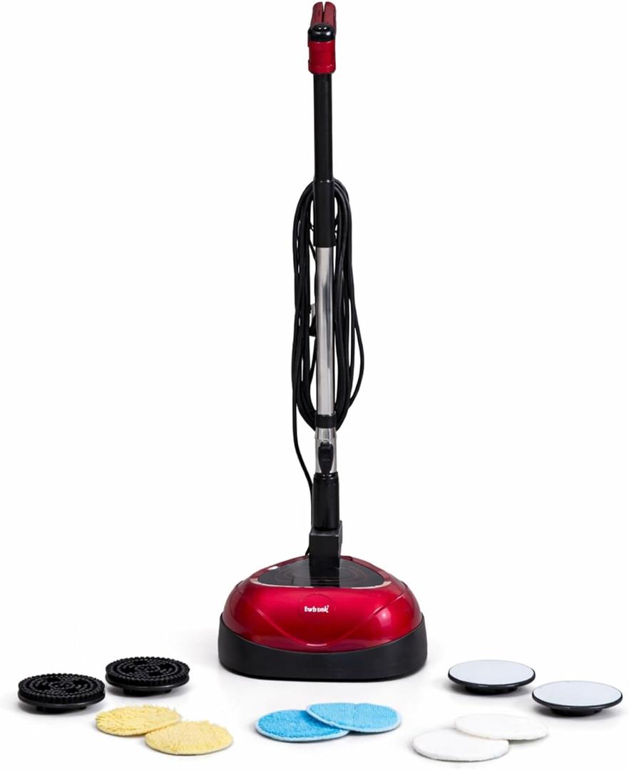 Ewbank EP170 Complete Cleaner, Washer, Scrubber, Scourer, and Polisher, Interchangeable Brushes and Pads Multi-Use Floor Machine, 2200 rpm, Lightweight, Red, 8 Pound