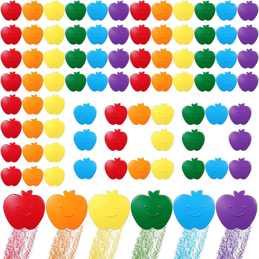 100 Pcs 6 Colors Cute Toddler Crayons Non Toxic Washable Crayons No Dirty Hands for Classroom Gifts Back to School Party Gift Exchange