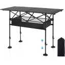 YACONA Folding Table, Easy for Storage, Compact and Portable Picnic Table for Grill, Outdoor Camping, Garden, Patio, Dining, BBQ, Party, Market, 3Ft (Medium, Black)