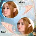 4 Pair Fairy Pixie Elf Ears Cosplay Elf Ear Soft Pointed Tips Anime Party Dress Up Costume Masquerade Accessories for Halloween Christmas Party (Nude & Brown)