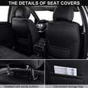 Black Car Seat Covers Front Pair, Breathable Leather Automotive Front Seat Covers with Headrest, Universal Automotive Vehicle Seat Cover for Most Sedan SUV Pick-up Trucks