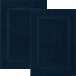 DAN RIVER Cotton Bath Mat Set of 2 - Blue Opal Bath Mat 21X34 Inches - [Not a Bathroom Rug] - 100% Ring Spun Cotton Bathroom Floor Towel - Ultra Soft and Highly Absorbent Shower Floor Mats
