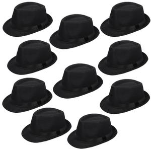 Haysandy 10 Pack 1920s Fedora Hats for Men Short Brim Sun Panama Hats for Men Women Party Costume (Black) Haysandy 10 Pack 1920s Fedora Hats for Men Short Brim Sun Panama Hats for Men Women Party Costume (Black)