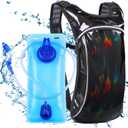 Rave Hydration Pack, Hydration Backpack with 2L Hydration Bladder, Festival Essential Water Backpack for Hiking, Running, Cycling, and Music Festivals (Black)