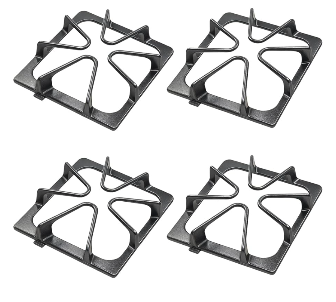 Premium W10447925 Gas Stove Burner Grates Replacement for Whirlpool Amana Stove Burners Replacement,for Maytag Stove Cooktop grate Parts,for Kenmore,Kirkland,Inglis Stove Top Range Cast Iron Rack4 Pcs