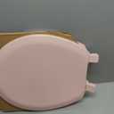 Mayfair Cameron Pink Toilet Seat, Non Slip Heavy Duty Wood, Easy Clean, Made in USA, Round