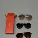 livho Trendy Polarized Aviator Sunglasses Women Men, Retro Sun Glasses for Women Men 2025, Oversized UV Protection Shades (Tortoise Brown + Black/Grey + Clear Brown/Green Gradient Brown)