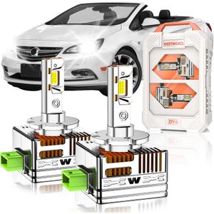 D3S HID Bulbs Fit for Buick 2013-2017 Enclave Envision 2014-2019 Lacrosse Regal Cascada 30000LM 6000K White Dual-Sided 30 Chips, Xenon HID Light Replacement, 800% Brightness, Pack of 2