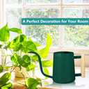 Watering Can Indoor Plants, 35oz Small Stainless Steel Metal Watering Can Modern Decorative Watering Pot with Long Spout for Indoor House Plant Bonsai Garden Flowers (Saga Green 1)