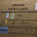 36 Inch Extra Large Bamboo Cutting Boards for Kitchen, Wood Cutting Board with Deep Juice Groove and Handle Heavy Duty Chopping board, Oversized Stove Top Cover, Kikcoin, 36" x 24"