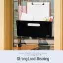 loukin Magnetic File Holder - Vertical Wall Mount Organizer for Whiteboard, Refrigerator, Office Wall, Documents, Letters (Black)