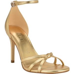 GUESS Women's Spring Heeled Sandal (7.5, Gold 710)