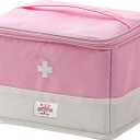 Travel Medicine Bag Organizer, Medical Bag Empty for First Responder Storage, Emergency Medical for Home, Travel, Camping, Car, Hiking & Outdoor Emergencies (Pink)