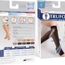 Truform Sheer Compression Stockings, 15-20 mmHg, Women's Knee High Length, Open Toe, 20 Denier, Nude, Large (L)