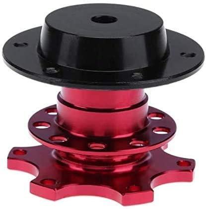 BestTeam Universal Steering Wheel Snap Off Quick Release Hub Adapter Boss Kit With 6-hole Steering Wheel Hub (Red)