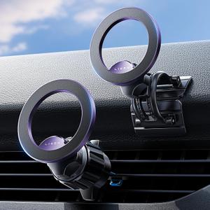 LISEN for MagSafe Car Mount, Magnetic Phone Holder, 360 Hands Free Vent iPhone Magnetic Car Mount, Magnet Phone Holder with Dashboard Pads & Mats for iPhone 17 16 15 14 13 12 Pro Max Plus Mini,Purple