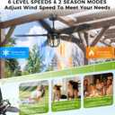 52 inch Outdoor Ceiling fan with Light and Remote Control, IP65 Waterproof 2700K Color light Ceiling fan, Reversible Quiet DC Motor, 5 Blades Black Ceiling Fan for Patios Gazebos Pergolas