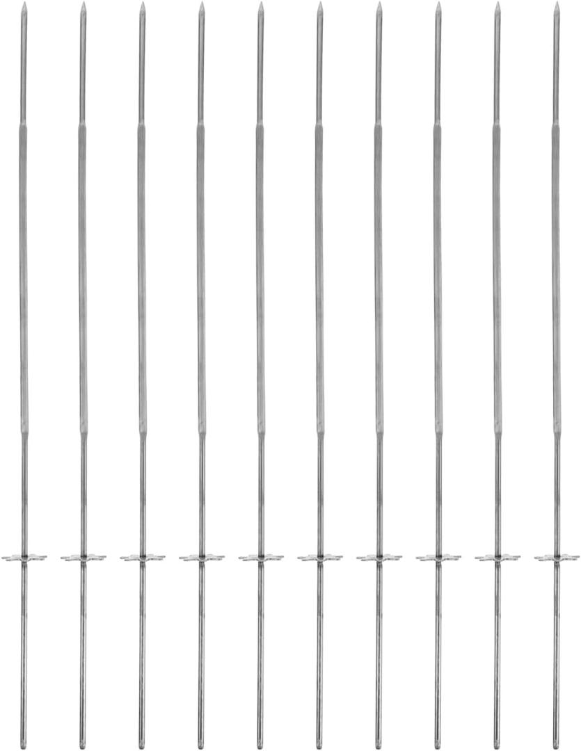 KESYOO 10pcs Stainless Steel Bbq Skewers Gear Grill Picks Rotating Meat Skewers for Barbecue Grilling Accessories