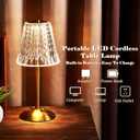 Liliful 4 Pcs Cordless Table Lamp Rechargeable Touch LED Small Gold Portable Battery Operated USB-c Desk Lamp 3 Color Dimmable for Bedroom Living Room Dining (Gold,Classic Style)
