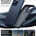 TORRAS Upgraded for iPhone 16 Pro Case Aramid Fiber Back/Black Edge | Compatible with MagSafe, Military Grade Drop Protection, Stronger Magnetic, Shockproof Airbag, Color Button, Slim Anti-Scratch | Upgraded, Stronger Magnetic, Shockproof, Slim