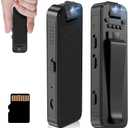 Mini Body Camera with 64GB Memory Card,Premium Portable 1080P Small Body Camera with Night Vision and Motion Detection Wearable for Office, Law Enforcement, Security Guard (64GB)
