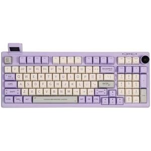 EPOMAKER RT100 97 Keys Gasket BT5.0/2.4G/USB-C Mechanical Keyboard with Customizable Display Screen, Knob, Hot Swappable Socket, 5000mAh Battery for Win/Mac(RT100 Purple, Gateron Pro Yellow)