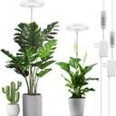 LORDEM Full Spectrum LED Grow Lights, Brightness Adjustable Plant Lamps with Auto On/Off Timer, Height Adjustable Growing Lights for Indoor Plants, Pack of 2 (White)