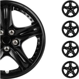 OCPTY 13 Inch OEM Replacement 4 Pack Hubcap Auto Tire Replacement Exterior Cap Universal Wheel Rim Cover Hub Caps (Black)