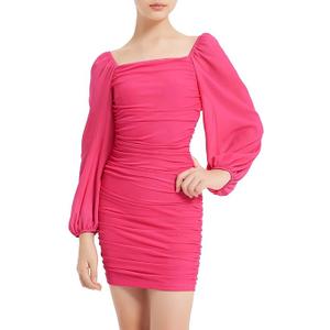 EXARUS Girls Holiday Dress Teen Long Sleeve/Spaghetti Strap/One Shoulder Party Winter Formal Dance Bodycon Dresses, XS