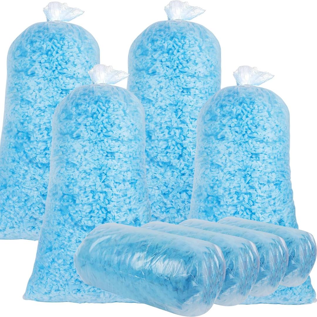 DR.DUDU 20 lbs Bean Bag Filler Foam, Shredded Gel Memory Foam Filling, Premium Soft and Comfortable Pillow Stuffing Foam for Couch Cushion Dog Bed Chair Arts Crafts Stuffed Animal (20lb, Blue)