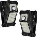 Tryme 45LEDs Solar Lights Outdoor Clip Motion Sensor Lights 3 Modes 3 Mounting Ways IP65 Waterproof Security Light for Chain Link Fence Camping Gate (2 Pack)