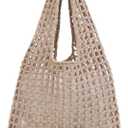 Stizimn Crochet Mesh Beach Tote Shoulder Handbags Hobo Summer Aesthetic Women's Bag