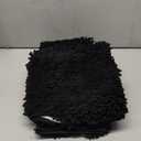 Smiry Bathroom Rugs Set 2 Piece, Soft Absorbent Chenille Bath Mat and U-Shaped Toilet Rug Set, Non Slip Shaggy Bath Carpet for Tub, Shower and Floor (24x16+24x20, Black)