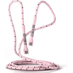 Sportbit Elite Beaded Jump Rope - Adjustable Speed Rope for Fitness, CrossFit, Boxing - Tangle-Free, Lightweight (Pink)