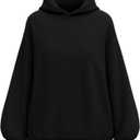 PRETTYGARDEN Hoodies for Women Oversized Pullover Sweatshirts Ruched Long Sleeve Casual Tops Spring Fall Fashion Y2K Clothes (Black, Medium)