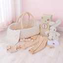 BABESIDE 8 PCS Reborn Baby Doll Clothes Set with Bassinet for 17-22 Inch Dolls Babys Doll Clothes Outfit Accessories fit Baby Doll Girl Boys, Yellow