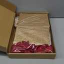 25Pcs Gold Glitter Wedding Invitations with Burgundy Ribbons Laser Cut Invitation Pocket with RSVP Cards Envelopes Blank for Wedding Quinceanera Anniversary 