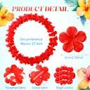 Suncalla 12 Pcs Hawaiian Leis Garland Ruffled Hula Aloha Flower Necklaces Luau Hen Stag Hawaiian Fancy Dress Decorations for Adults Beach Tropical Themed Birthday Summer Party Favors(Red)
