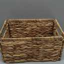 SpaceAid 6 Pack Wicker Basket, Storage Baskets for Organizing, Woven Rattan Basket with Handles for Shelves, Water Hyacinth Large Cube Organizer Storage Bin, 13x8.2x7 inch, Natural
