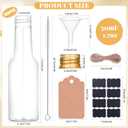 100 Pcs Mini Liquor Bottles, 1.7oz Shot Bottle with Caps 50ml Plastic Spirit Bottles, 4 Liquid Funnels, Kraft Tags, Brush and String, for Wedding, Baby Banquet, PartyGold Cap